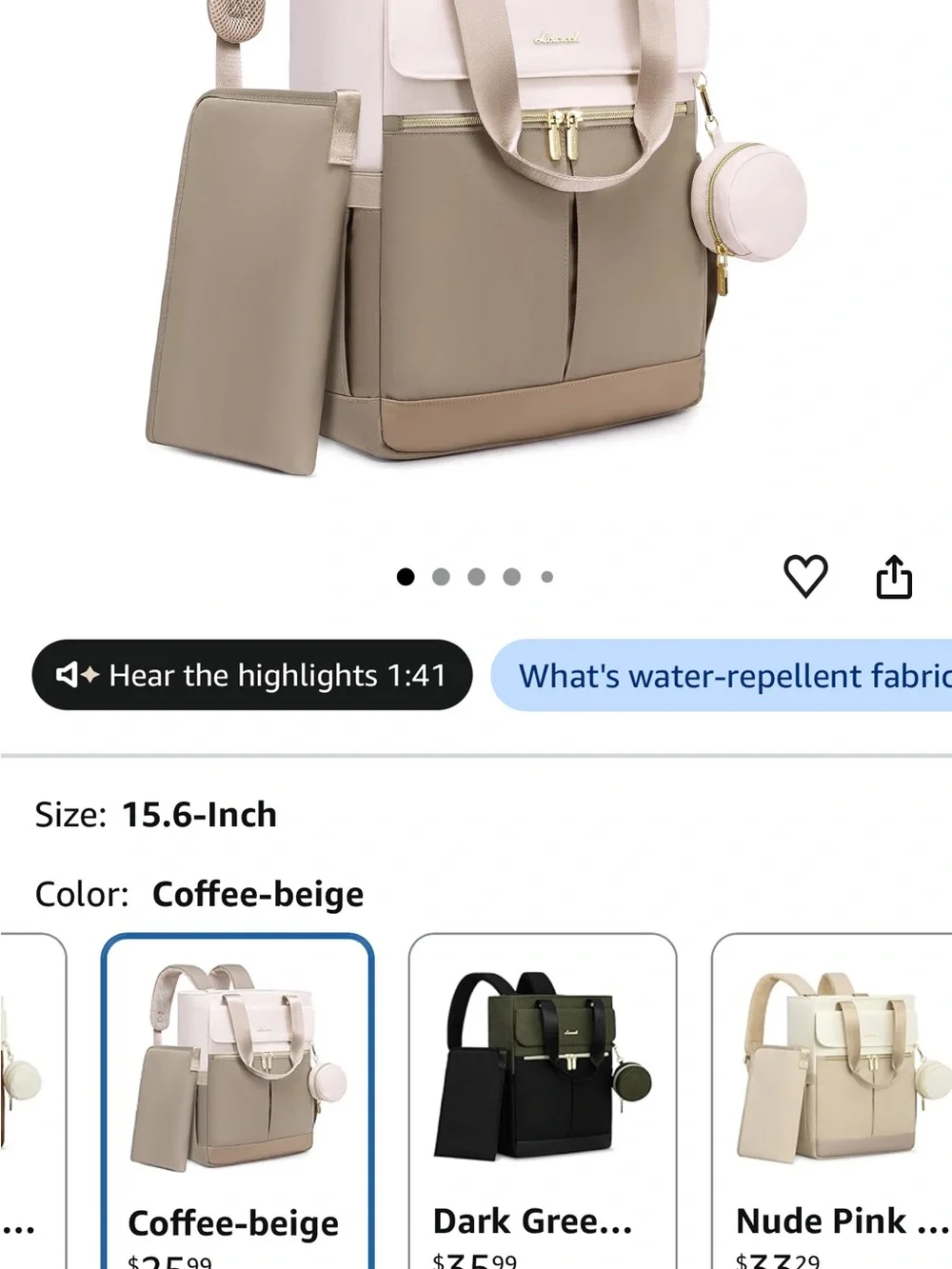 Beige & Tan Men's Tote Backpack